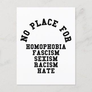 Carte Postale Pas De Place Pour L'Homophobie Citation