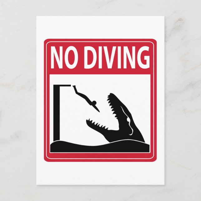 Carte Postale Pas de plongée (Mosasaurus) (Devant)