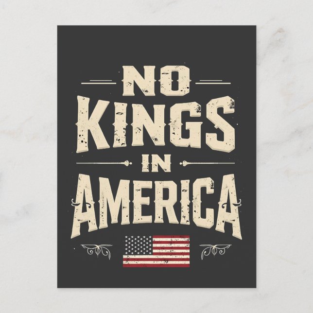 Carte Postale Pas de rois en Amérique Trump Humour politique (Devant)
