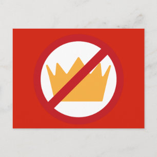 Carte Postale PAS DE ROIS ! Rouge anti-Trump