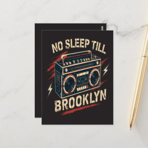 Carte Postale Pas de sommeil Boombox Rétro Vintage