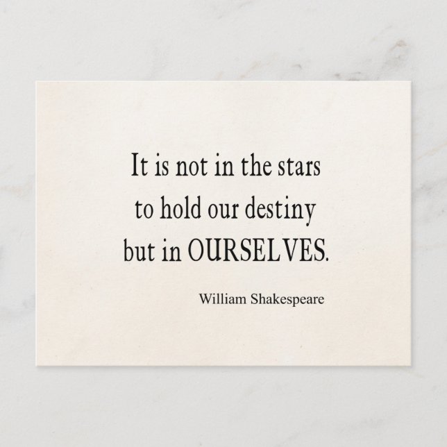Carte Postale Pas Stars Destiny, Mais Nous-Mêmes Shakespeare Cit (Devant)
