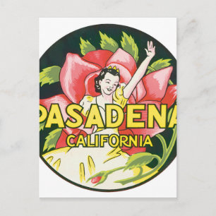 Carte Postale Pasadena California Vintage voyage Poster Artwork
