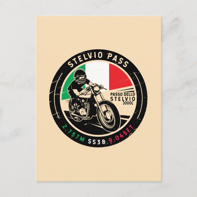 Carte Postale Pass Stelvio | Passo Dello Stelvio | Motorcycle (Devant)