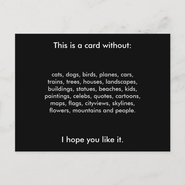 Carte Postale Passage à la poste sans aucune des choses habituel (Devant)