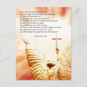 Carte Postale Passage biblique, ange du Seigneur, psaume 91