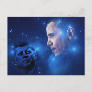 Carte Postale Passage du flambeau, John F. Kennedy Barack Obama