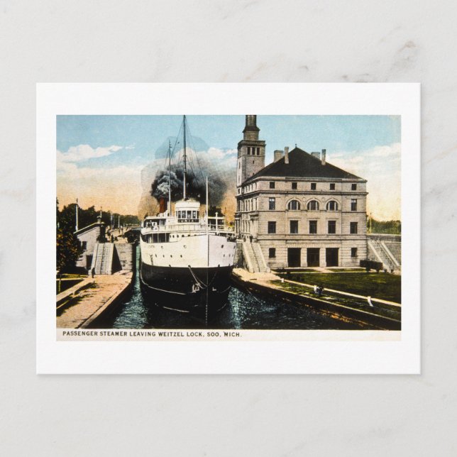 Carte Postale Passenger Steamer Juanita Quitter Weitzel Lock (Devant)