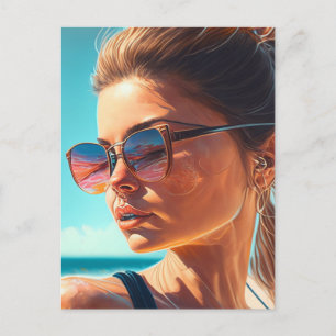 Carte Postale Passez un bel été   Belle femme à la plage
