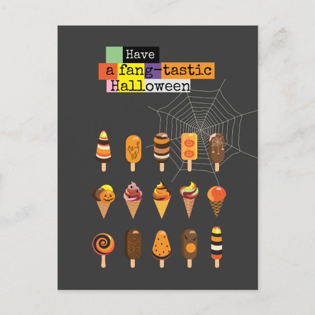 Carte Postale "Passez un Halloween "fantastique" avec de la glac (Devant)