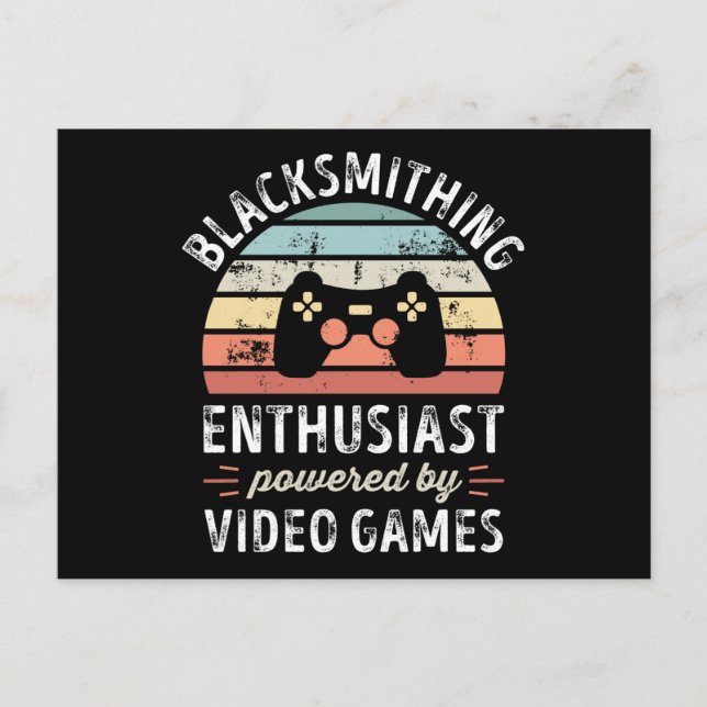 Carte Postale Passionné de forgeage alimenté par les jeux vidéo (Devant)