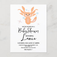 Pastel Axolotl Océan Baby shower Créature