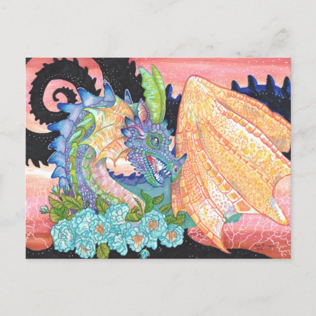 Carte postale Pastel Blue Rose Dragon (Devant)