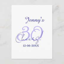Pastel cheers 30th birthday purple elegant name da