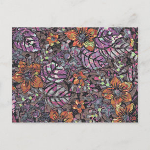 Carte Postale Pastel Colours motif floral art numérique romantiq