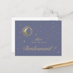 Carte postale Pastel Crescent Celestin Gold Moon
