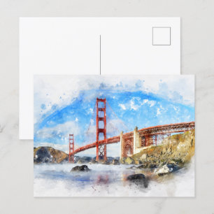 Carte Postale Pastel Golden Gate Bridge à San Francisco