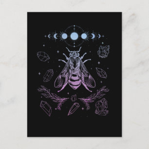 Carte Postale Pastel Goth Moon Insect Gothique Wicca Crescent Be