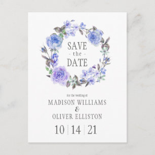 Carte Postale Pastel Purple Aquarelle Florale   Enregistrer la d