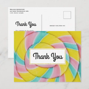 Carte Postale Pastel Rainbow Spiral Merci de bonbon