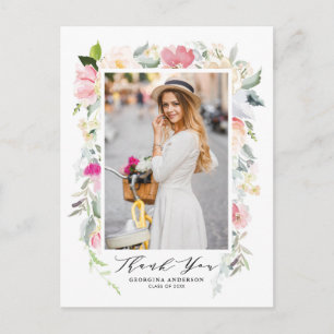 Carte Postale Pastel Spring Floral Blooms Merci de graduation