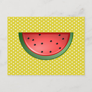 Carte Postale Pastèque et pois polka