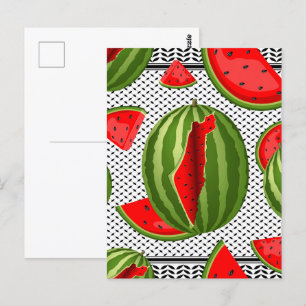 Carte Postale Pastèque Palestine - Slice