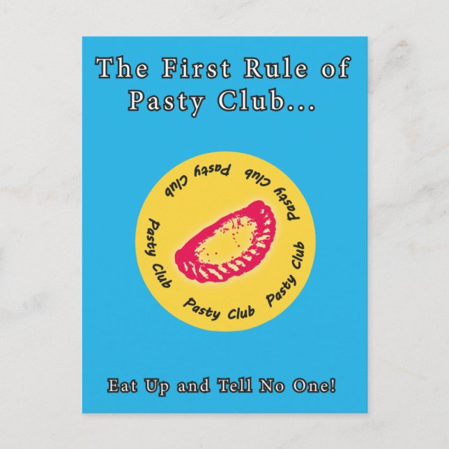 Carte Postale Pasty Club, Tout le monde aime un Pasty! (Devant)