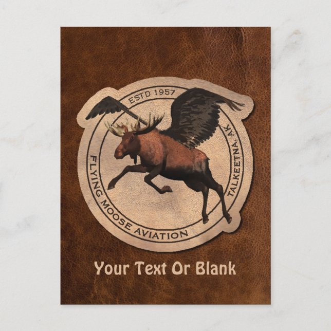 Carte Postale Patch Flying Moose Aviation (Devant)