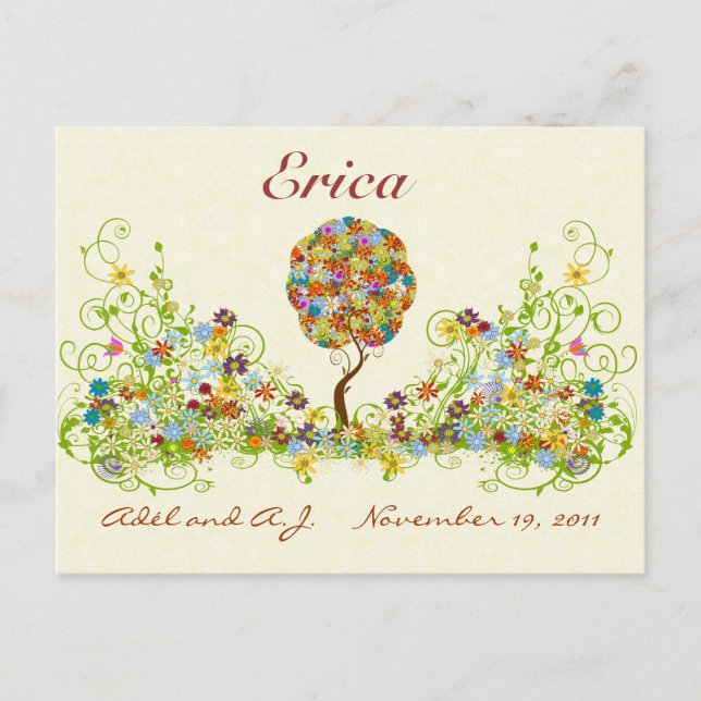 Carte Postale Patchwork Flower Love Merci Post Card (Devant)