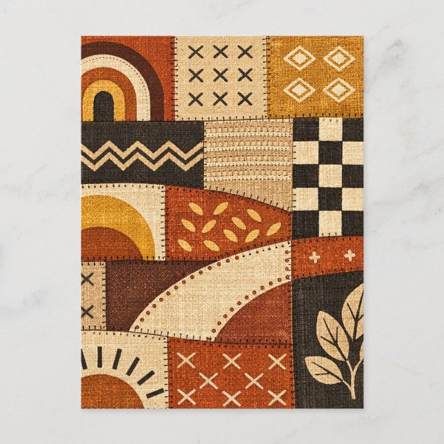 Carte Postale Patchwork Moderne Cosy (Devant)