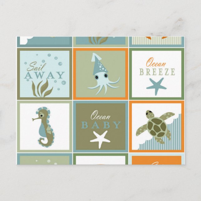 Carte Postale Patchwork océanique (Devant)