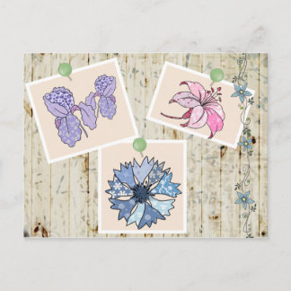 Carte Postale Patchworkblüten