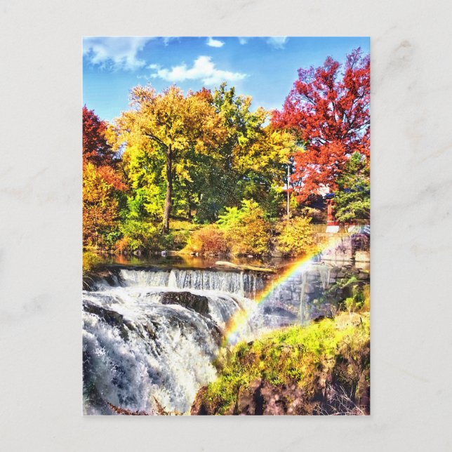 Carte Postale Paterson NJ - Arc en ciel sur Paterson Great Falls (Devant)