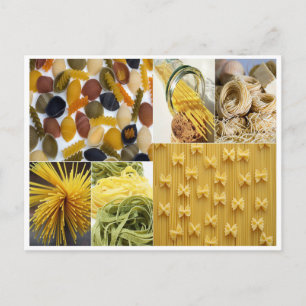 Carte Postale Pâtes alimentaires collage mangues nouilles alimen