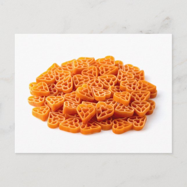 Carte Postale Pâtes en forme de coeur (Devant)