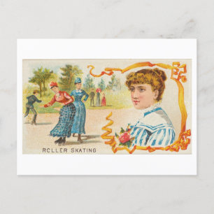 Carte Postale Patinage à rouleaux vintage