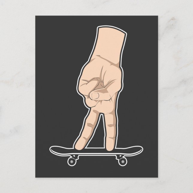 Carte Postale Patinage de descente cool Hobby (Devant)