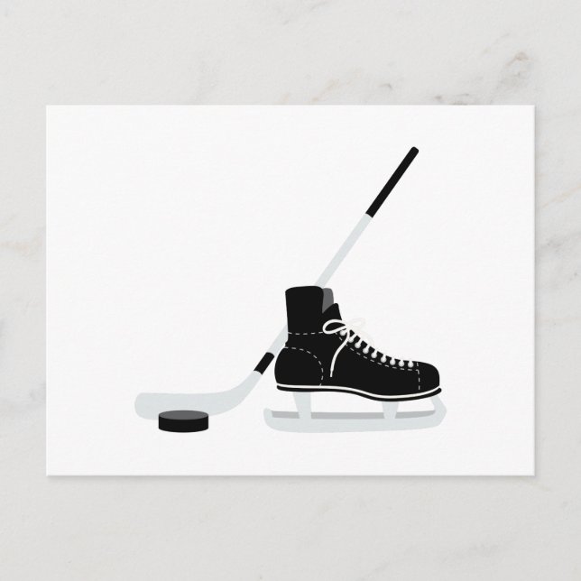 Carte Postale Patinage de hockey sur glace (Devant)