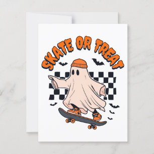 Carte Postale Patinage ou traitement du fantôme Halloween