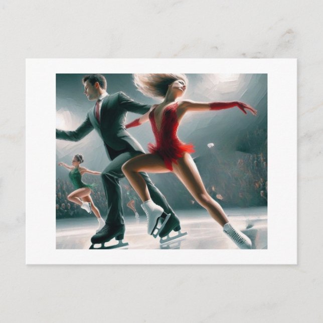 Carte Postale Patinage sur glace, (Devant)