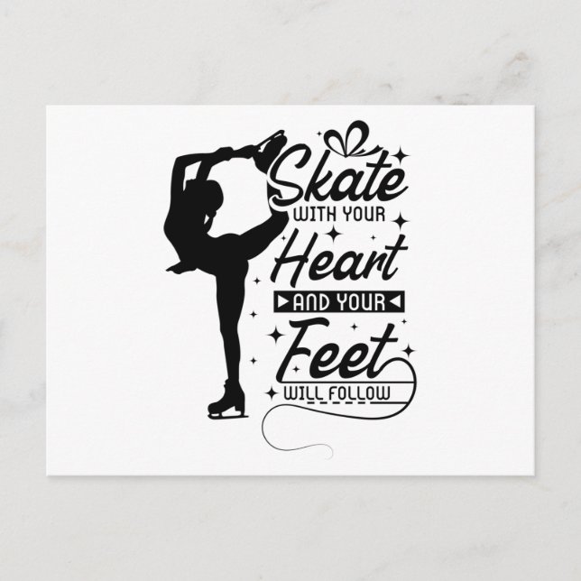 Carte Postale Patinage sur le coeur (Devant)