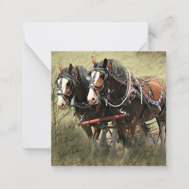 Carte postale Patiné vintage Clydesdale (Devant)