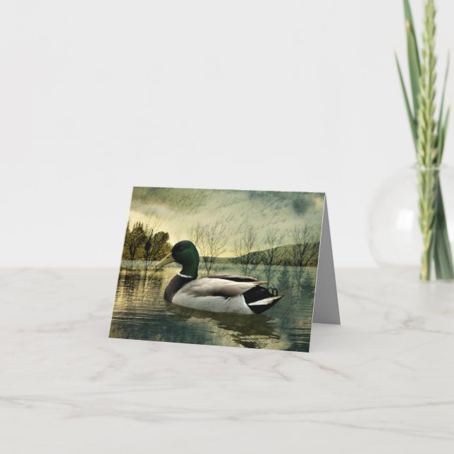 Carte postale Patinée vintage Mallard Duck (Devant)