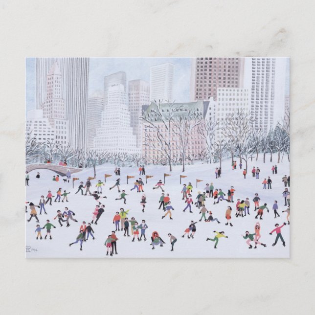 Carte Postale Patinoire Central Park New York 1994 (Devant)