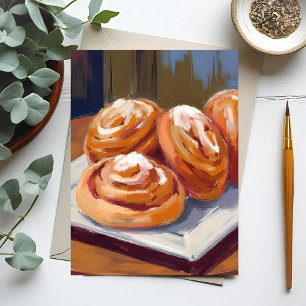 Carte Postale Pâtisserie des petits pains à la cannelle Peinture