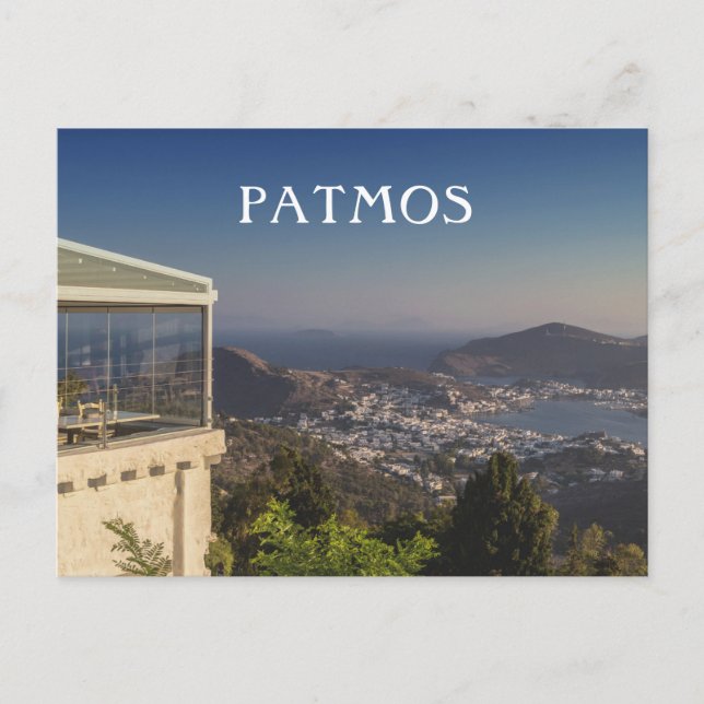 Carte Postale Patmos Grèce Vue de l'île depuis le sommet (Devant)