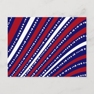Carte Postale Patriotic Stars Stripes Freedom Drapeau 4 juillet