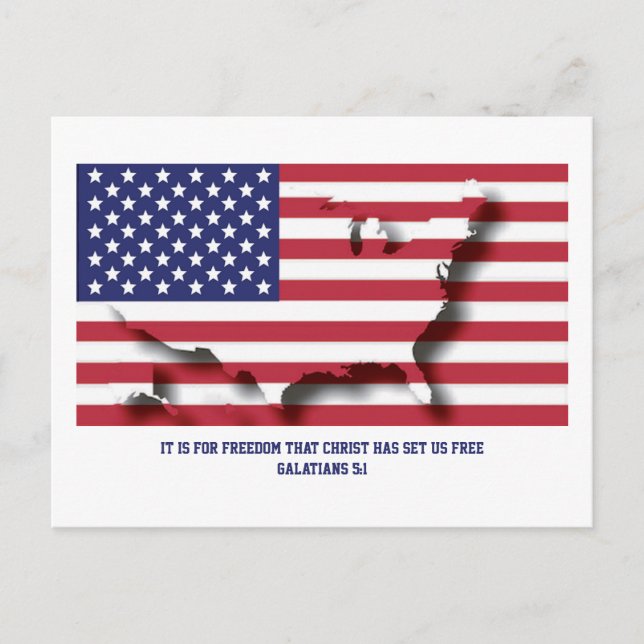 Carte Postale Patriotique 4 JUILLET Chrétien (Devant)