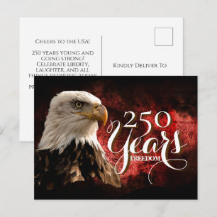 Carte postale patriotique de l'aigle pour le 250e 